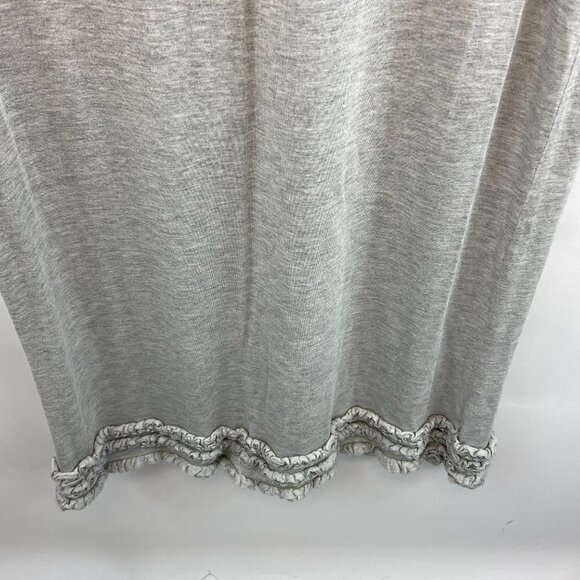 J. Crew Jersey Ruffle Sleeve Hem Scoop-Neck Gray Shift T-Shirt Dress, Small - Picture 8 of 10